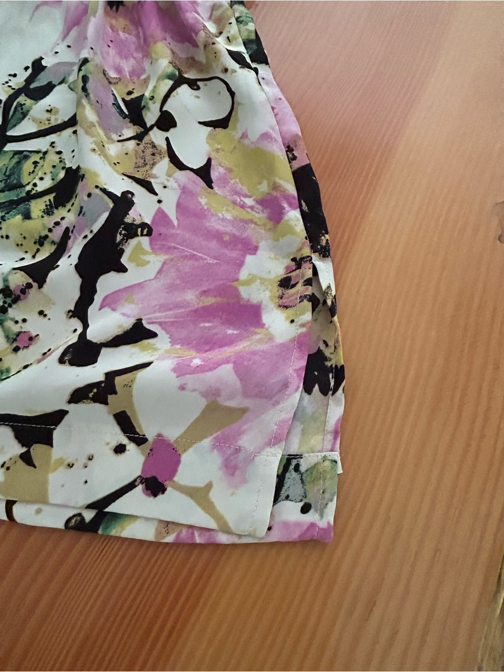 Matty M Tunic Pink, Green & Black Floral Short Sleeve - Picture 7 of 8